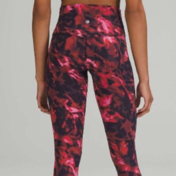 Lululemon Align High-Rise Crop 28" Intensity Pink Blossom Multi Size 6 - Picture 1 of 3